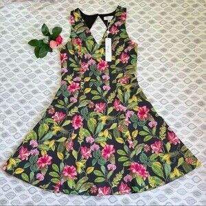 SHILLA The Label Element Floral Panel Tropical Hawaiian Dress Size S